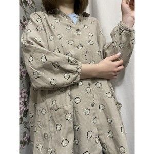 Gudrun Sjoden Boho Women’s Floral Linen Blouse Top Buttons Shirt Size M Over